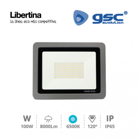 PROYECTOR LED 100W 6500K IP65 Gris - Libertina