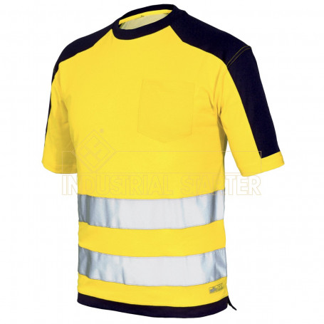 CAMISETA A.V. 8018 AZUL MARINO/AMARILLO TALLA XXL