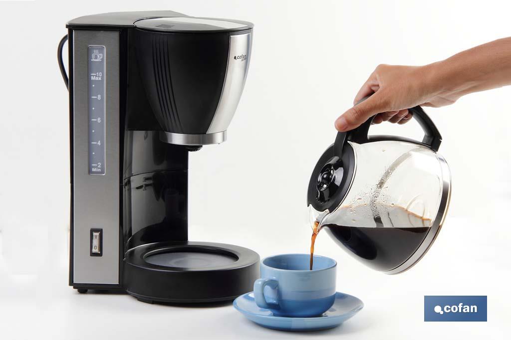 Cafetera Eléctrica por Goteo | Modelo Margot | Potencia 870W | Capacidad 10  Tazas | Capacidad 1,25 L | Diseño Fino y Elegante