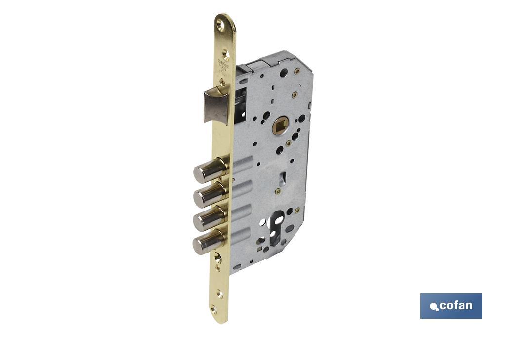 Cerradura Embutir 4 B-Redonda+cerradero D85 E50 Latón (P/Madera)