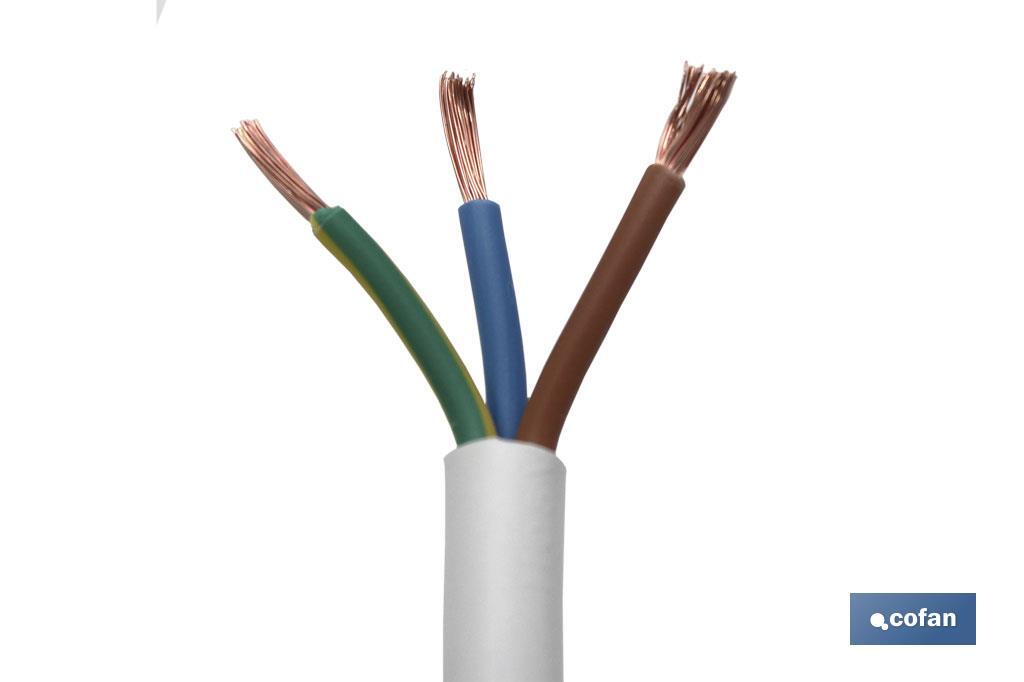 3 Core 2.5mm 25 Amp cable flexible al PVC 1m 100m Negro Cable Eléctrico Redondo Flex 