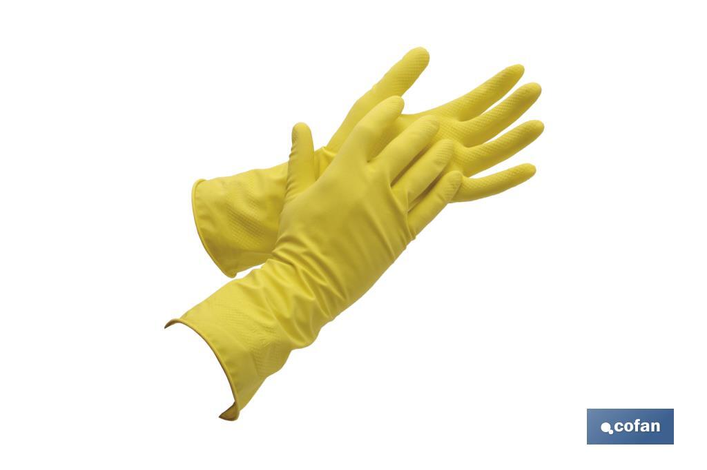 GUANTE AMARILLO LATEX  FLOCADO T6 VENTA UNITARIA (PACK: 1 UDS)