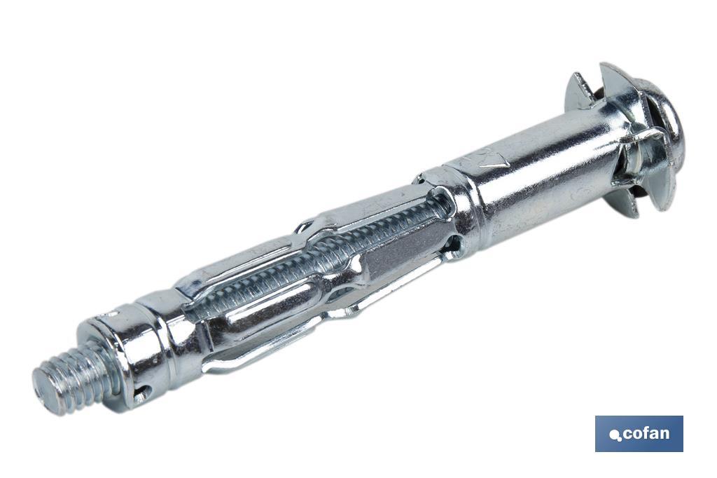 ANCLAJE METÁLICO PARA MATERIALES HUECOS MÁX. 42 MM TORNILLO M5 X 59 MM Ø10 MM (PACK: 100 UDS) ANCLAJE METÁLICO PARA MATERIALES HUECOS MÁX. 42 MM TORNILLO M5 X 59 MM Ø10 MM (PACK: 100 UDS)