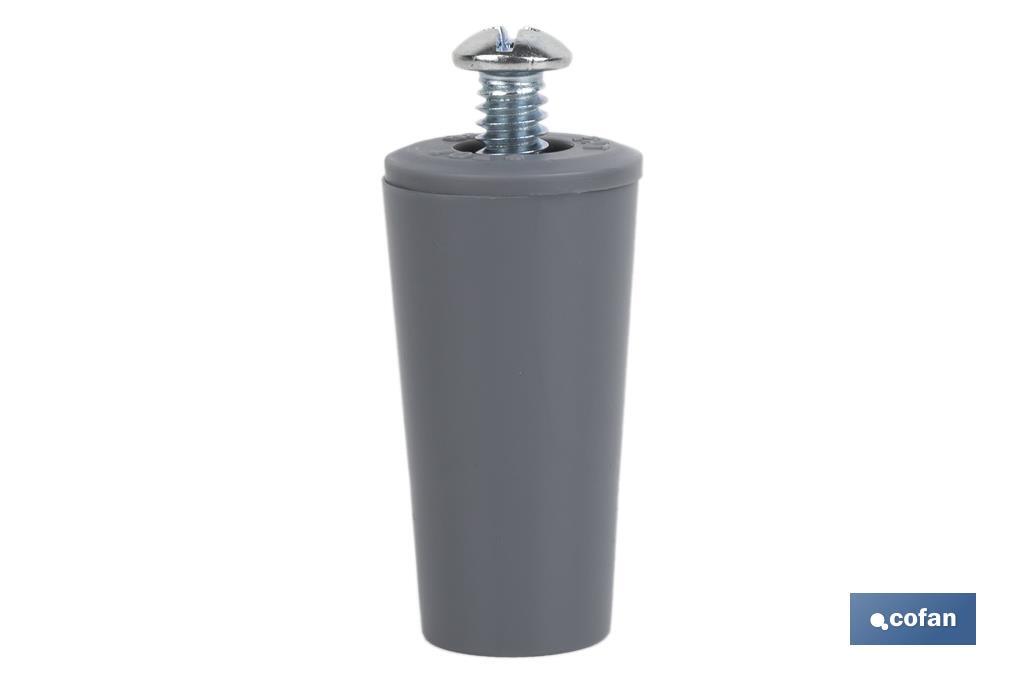 TOPE PERSIANA 40 MM GRIS CON TORNILLO M-6 (PACK: 20 UDS) TOPE PERSIANA 40 MM GRIS CON TORNILLO M-6 (PACK: 20 UDS)