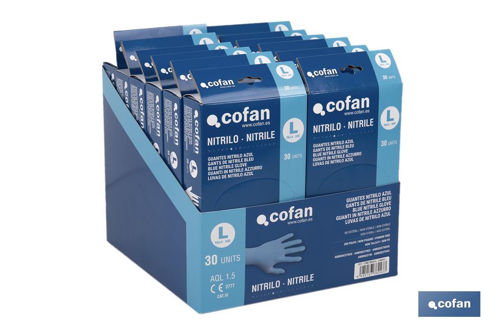 CAJA 30 UNDS. GUANTES NITRILO T-L (PACK: 1 UDS)
