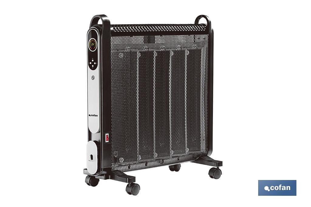 RADIADOR DE MICA NEGRO 2000W TEMPORIZADOR-MANDO (PACK: 1 UDS)