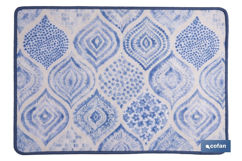 FELPUDO CON ESTAMPADO DIGITAL AZUL 50 x 70 CM (PACK: 1 UDS)
