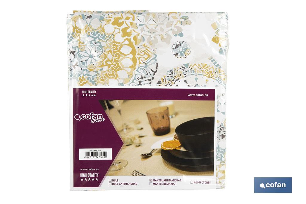 MANTEL ANTIMANCHAS MOSAICO CALIDO 1,40 X 2,50 (PACK: 1 UDS)