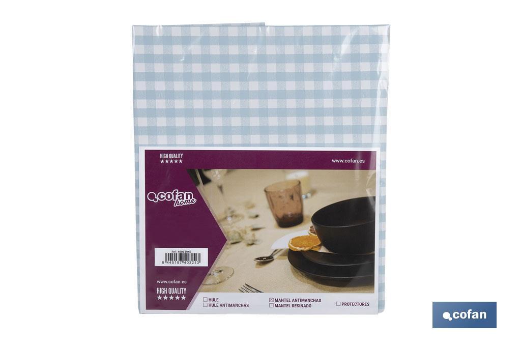 MANTEL ANTIMANCHAS CUADROS AZULES 1,40 X 3,00 (PACK: 1 UDS)
