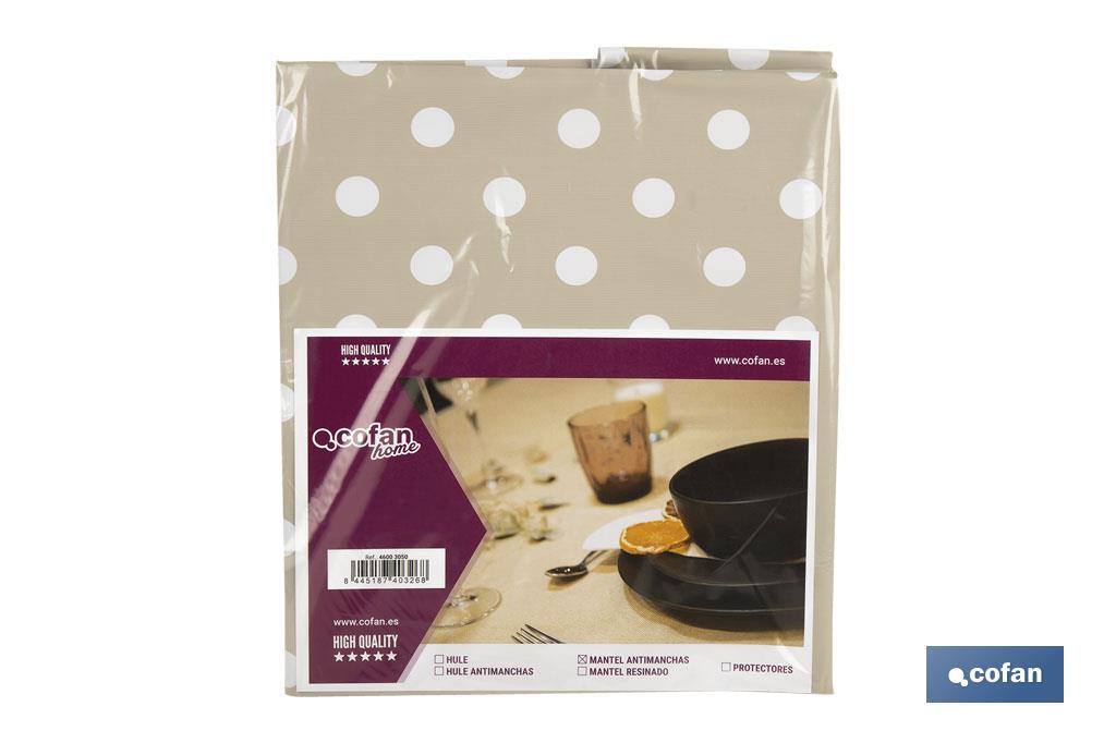 MANTEL ANTIMANCHA LUNARES BEIGE 1,40 X 3,00 (PACK: 1 UDS)