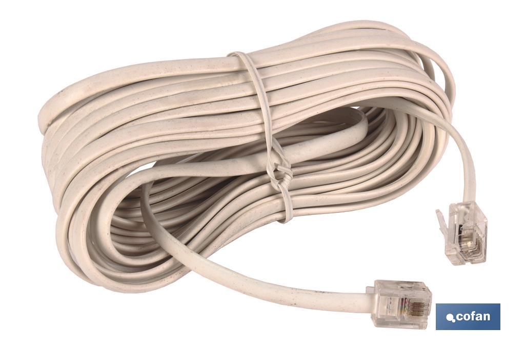 CABLE PLANO TELEFONO CON TOMAS (4.5M) (PACK: 1 UDS) CABLE PLANO TELEFONO CON TOMAS (4.5M) (PACK: 1 UDS)