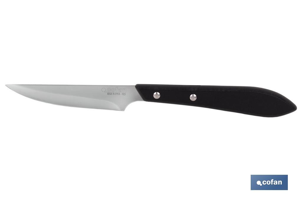 PACK 3 CUCHILLO DE MESA CON FILO HOJA 10cm  MODELO GULASH NEGRO