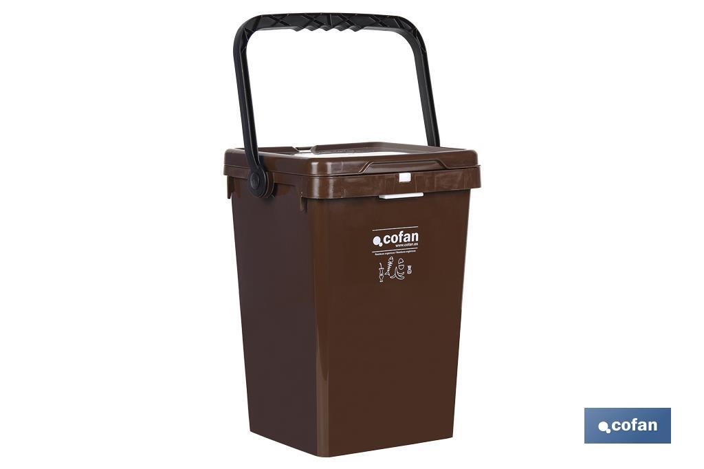 CONTENEDOR MARRON PARA RESIDUOS ORGANICOS  25L