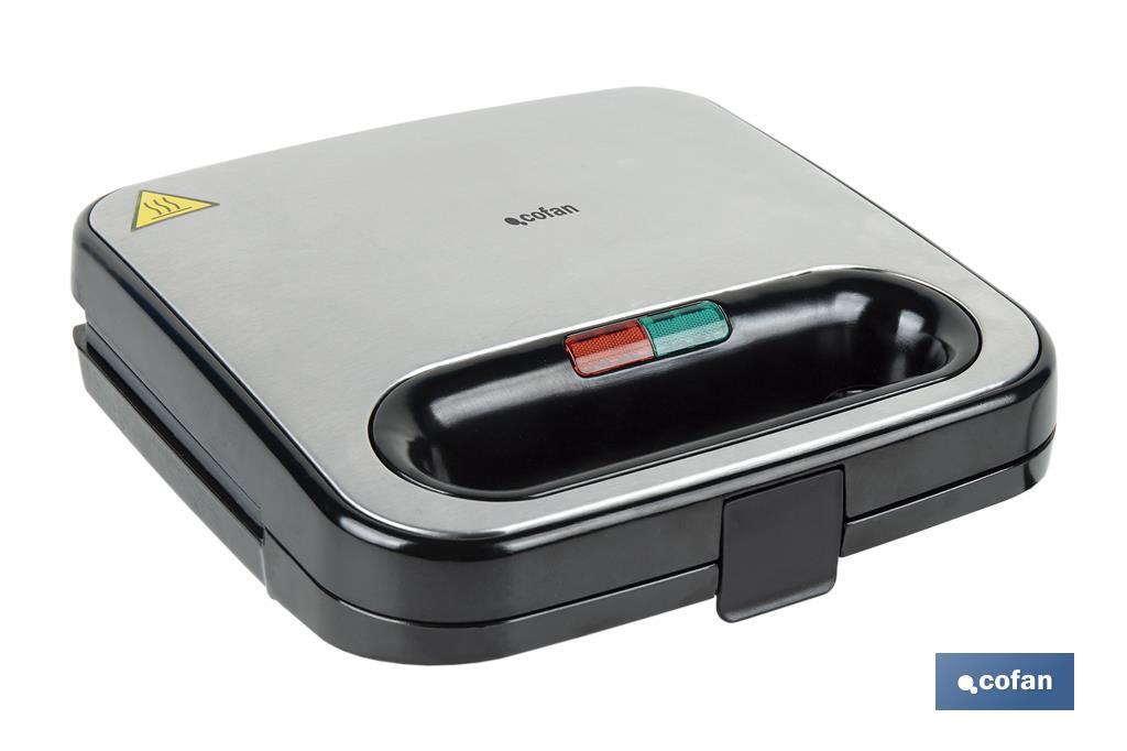 SANDWICHERA COLOR ACERO /NEGRA 750 W 23.7 X 23.3 X 8 CM