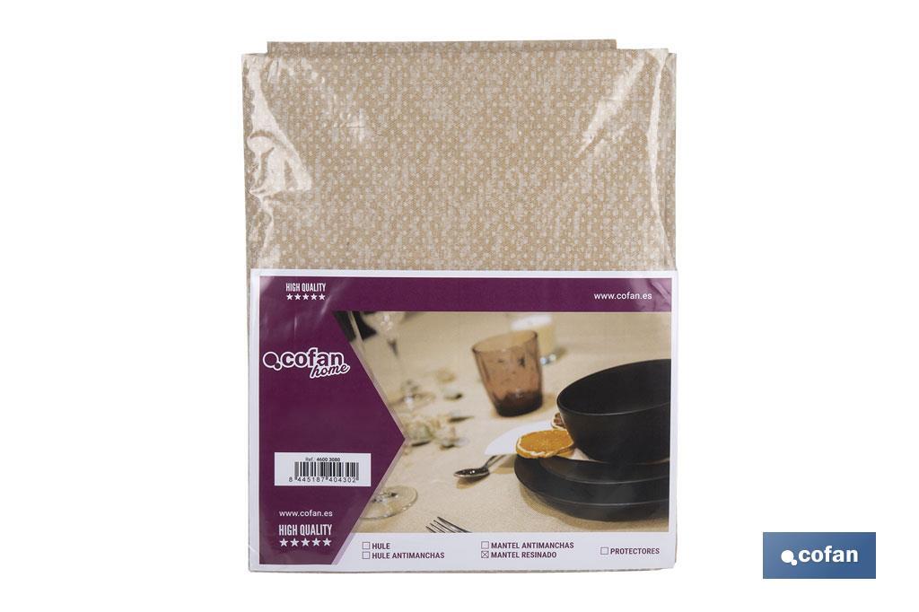 MANTEL ANTIMANCHAS RESINADO TEXTURA BEIGE  1,40 X2,50M