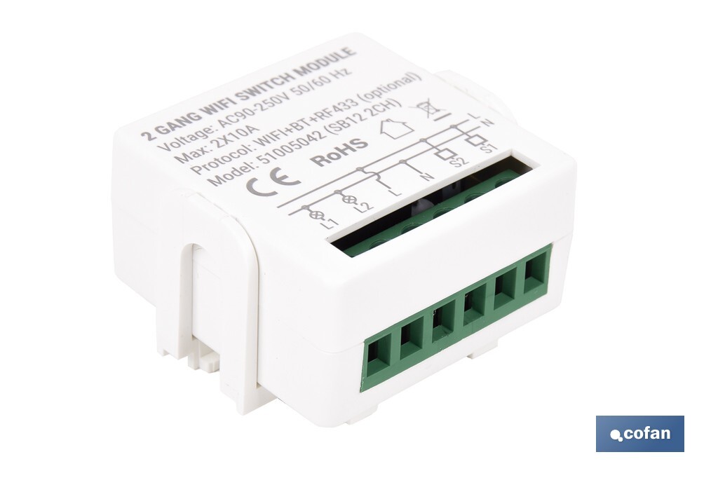 RELE DE 2 INTERRUPTORES WIFI