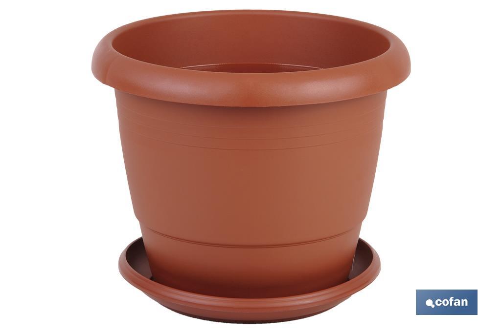 MACETA MARRON MODELO GARDENIA 30X25+ PLATO 24 cm venta unitaria