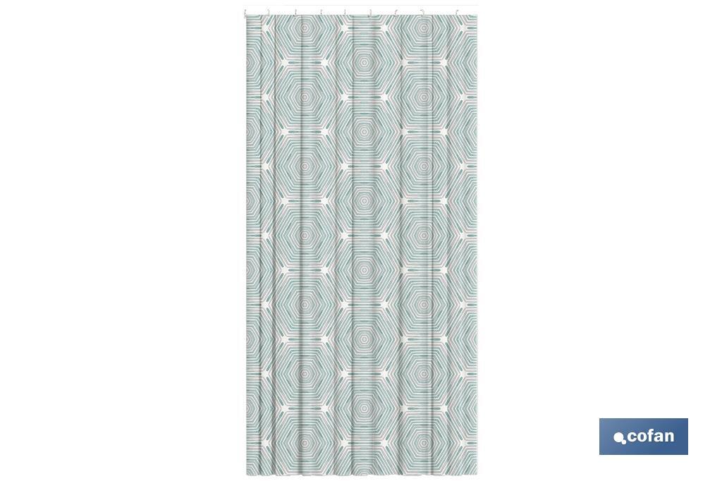 CORTINA DE BAÑO HEXAGONOS POLIÉSTER 140x200 (PACK: 1 UDS) CORTINA DE BAÑO HEXAGONOS POLIÉSTER 140x200 (PACK: 1 UDS)