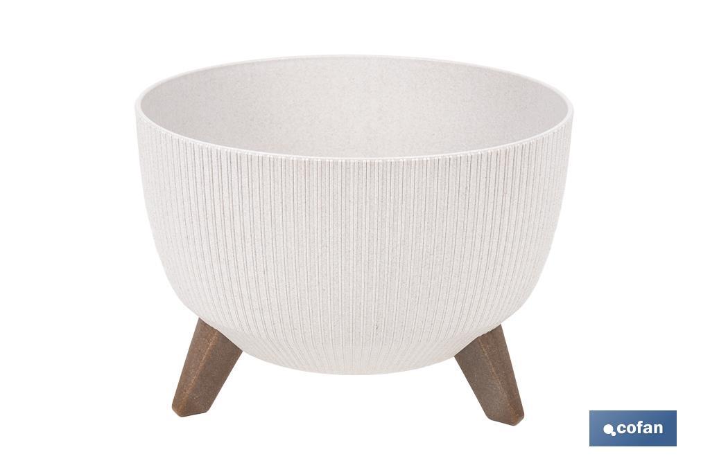 MACETA CON PATAS Y FILTRO DE DRENAJE COLOR BLANCO WPC Ø 399 X 205 MM 21 L (PACK: 5 UDS)