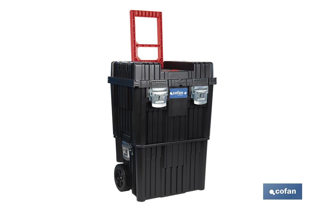 Carro de herramientas Compact con 2 Bloques | Con Doble Asa y Ruedas | Medidas: 45 x 36 x 64 cm