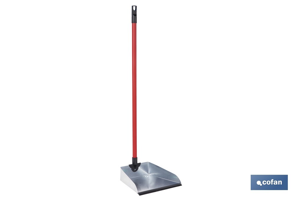 Recogedor metálico | Chapa galvanizada | Palo de rosca incluido | Durabilidad y limpieza profesional | Medidas: 83 x 24 cm