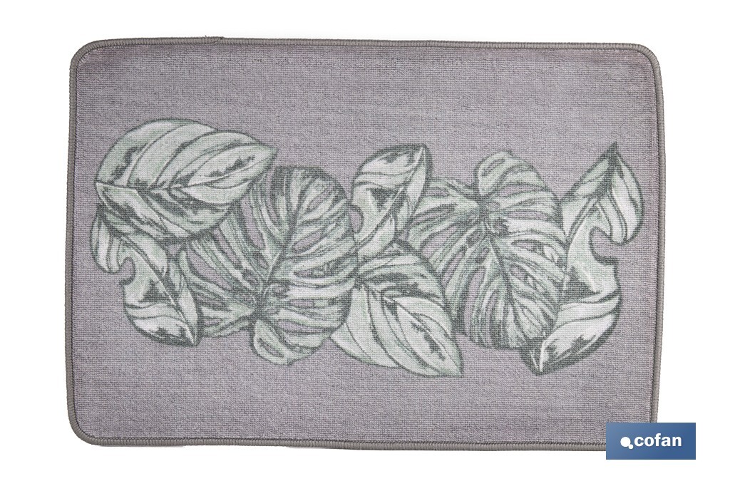 Felpudo entrada casa | Adecuado para interior y exterior | Material resistente | Antideslizante | Diseño con hojas de monstera 