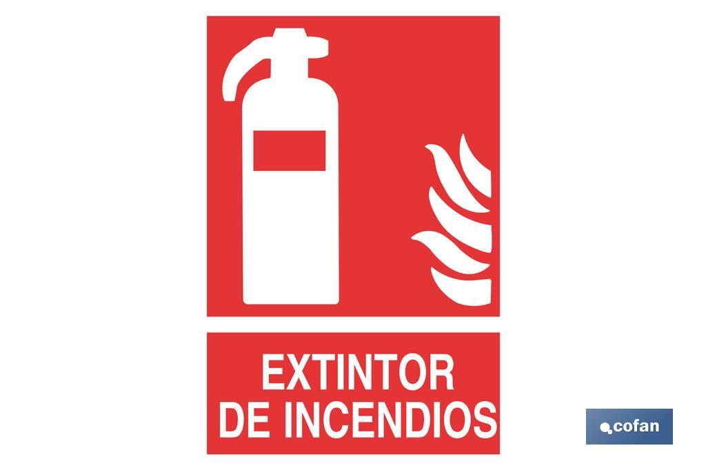 Extintor de incendios Pictograma + Texto